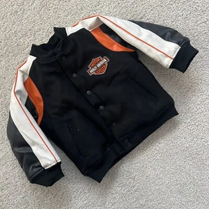Harley-Davidson reversible Jacket Coat Kids Boys Size 4 Poly Embroidered Logo - Picture 1 of 17