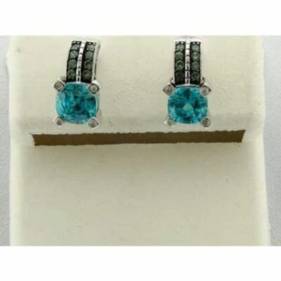 Серьги LeVian из белого золота 14 карат с цирконием и бриллиантами H-I SI2 3,68 карата - Изображение 1 из 4