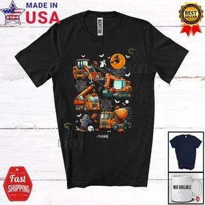 Colección Vehículo de Construcción Nombre Personalizado; Camiseta Familia Calabaza Halloween - Imagen 1 de 7