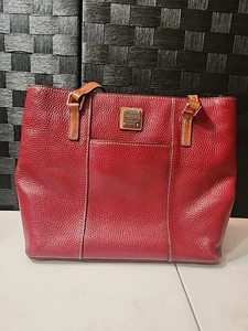 Dooney & Bourke Pebble Grain Small Lexington Tote In Burgundy Leather - Picture 1 of 22