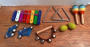 Lot Children's Musical Instrument Bells Triangles Xylophone Shakers Music - Picture 1 of 1