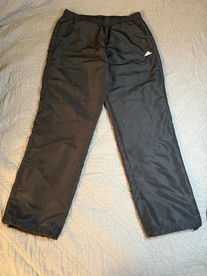 Adidas Men’s Black Windbreaker Track Pants Mesh Lined Adjustable Ankle Large - Image 1 of 4