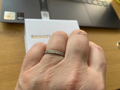 Ehinger Schwarz ILY Memoire Ring, Platin, Größe 17,5 - Bild 1 von 2