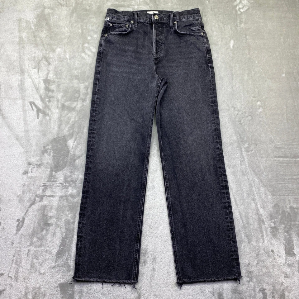 Pantalones de mezclilla Citizens of Humanity Florence carbón tiro alto pierna recta mujer talla 27 Foto 1 de 4