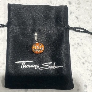Thomas Sabo Sterling Silver 925 Orange Enamel Halloween Pumpkin Charm VERY RARE - Picture 1 of 6