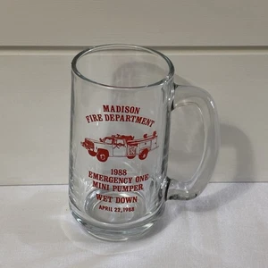 Mug en verre Madison Fire Department 1988 urgence une mini pompe mouillée - Photo 1/5
