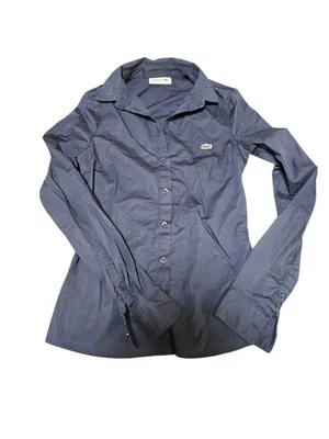 Camisa de vestir informal de algodón con botones LACOSTE para mujer talla 34/S hecha en Francia  Foto 1 de 4