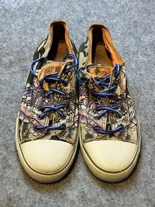 Ed Hardy Vintage Y2K Sneakers Mens Canvas Shoes 12 US 11 UK 45 EUR Camo Design - Picture 1 of 7