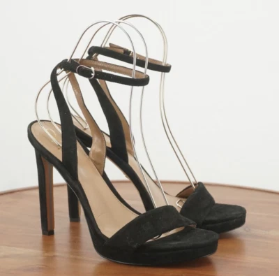 Sandálias femininas Sam Edelman jade salto agulha camurça preta 10M - Imagem 1 de 4