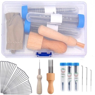 Kit de herramientas agujas de fieltro de lana con caja 30 piezas agujas para fieltro de aguja Foto 1 de 4