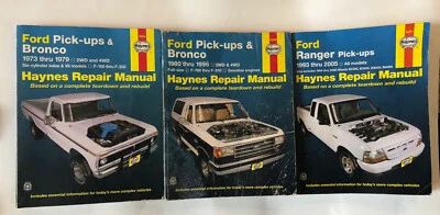 Haynes Repair Manual Lot of 3 Ford Pickups & Bronco 73-79 & 80-96 Ranger 93-2005 - Image 1 of 2