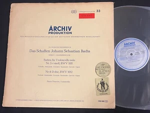 PIERRE FOURNIER / BACH CELLO Suites 5 & 6 DGG ARCHIV 1961 Stereo SAPM 198 188 EX - Picture 1 of 7