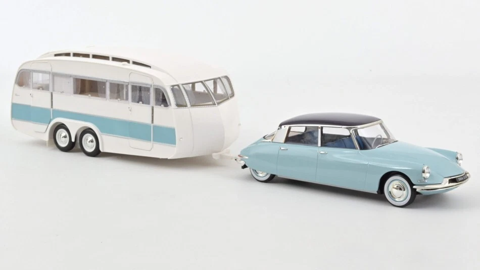 Modellino auto scala 1:18 Norev CITROEN DS 19 1959 & CARAVAN modellismo statico - Immagine 1 di 1