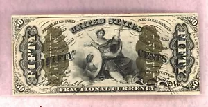 1863 ~ 50 CENT ~ THIRD ISSUE FRACTIONAL NOTE ~ AU - Picture 1 of 2