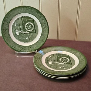 4 Vintage Colonial Homestead by Royal China 6 3/8” Bread Dessert Plates Crazing - Picture 1 of 9