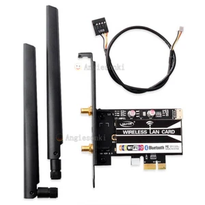 Dual Band AC WiFi BT 4.0 PCI E 1X Desktop Adapter for Atheros QCA61x4A QCNFA344A - Picture 1 of 5