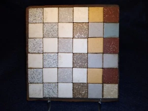 Mid Century Trivet Art Tiles On Wood  - Picture 1 of 9