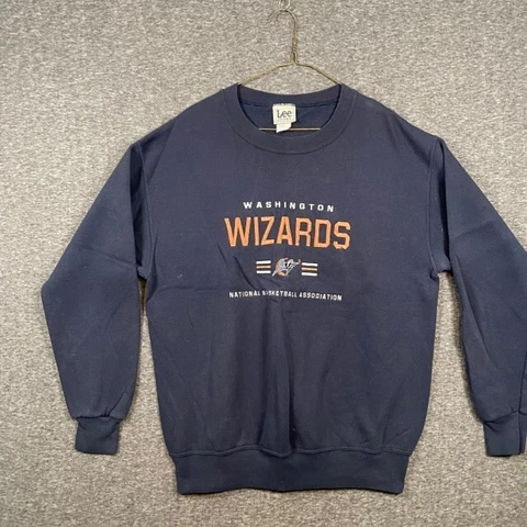Vintage Lee Sports Washington Wizards Blue Long Sleeve Pullover Sweatshirt Cover