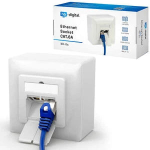  Cat6A CAT 6 Netzwerkdose Aufputz Unterputz LAN Dose RJ45 Daten 2-Port geschirmt - Bild 1 von 17