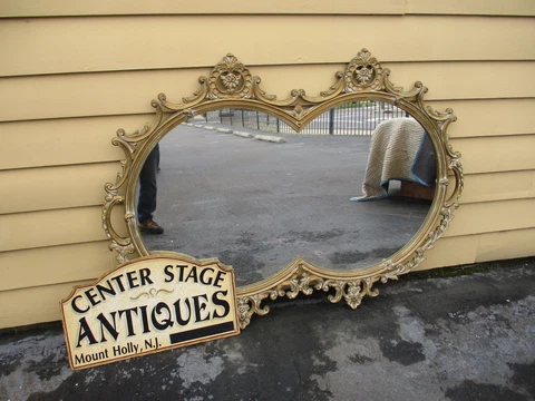 64289 Large Gold Decorator Wood and Gesso Mirror Cover