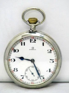 Omega Herren Taschenuhr Frackuhr Savonette Edelstahl Nickel um 1910 - Bild 1 von 8