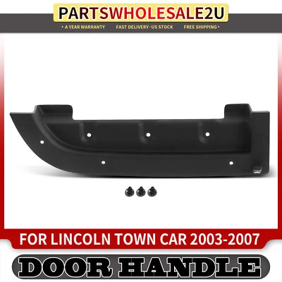 Apoio de braço de porta dianteiro direito passageiro destro preto com parafusos para Lincoln Town Car 03-07 - Imagem 1 de 4