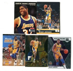Magic Johnson 5 Card Basketball Card Lot HOF MSU LA LOS ANGELES LAKERS (LOT 27) - Picture 1 of 1