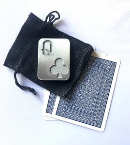 Protector protector de tarjetas de póquer Queen of Clubs, con bolsa de almacenamiento - Imagen 1 de 2