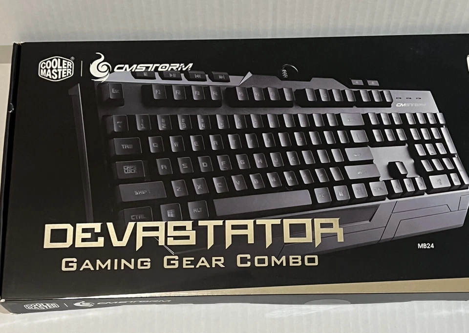 Cooler Master CM Storm Devastator - Blue LED - Illuminated PC Gaming Keyboard - Image 1 of 3
