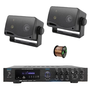 Pyle PDA8BU 5.1 Channel Home Audio Bluetooth Receiver, 2x 3.5" 200W Speaker,Wire - Picture 1 of 8