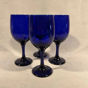 Copas de agua de cobalto vintage Libbey PREMIERE PV08446 - 4 piezas - Imagen 1 de 5
