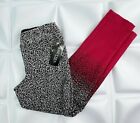 Lisette Sz 6 Women Gradient Knit Abstract Ombre Leopard Print s Pants $139 NWT 