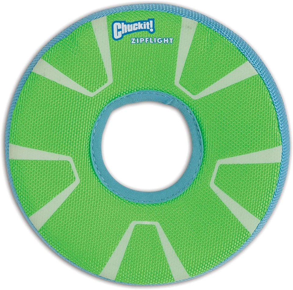 Chuckit Max Glow Zipflight Medium Visible Easy Grip Fetch Dog Puppy Chew Toy  - Image 1 of 1