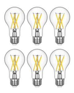 EDISHINE 6 Pack Vintage LED Edison Bulbs, A19 Dimmable 800LM 4000K Cool White - Picture 1 of 8