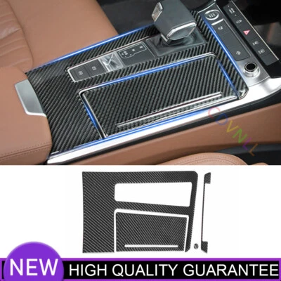 Panel de cambio de marchas de consola central de coche para Audi A6 A7 19-24 vinilo fibra de carbono Foto 1 de 4