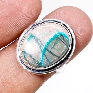 Chrysocolla Gemstone Handmade Fashion Unique Design Jewelry Ring 7.25" SR 7077 - Picture 1 of 6