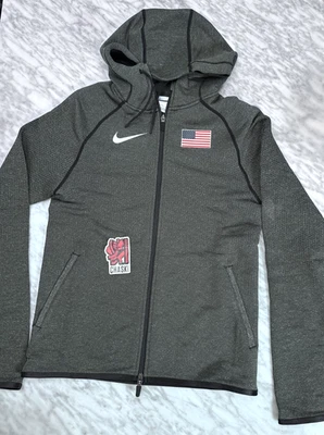 New Nike Pro Elite Team USA Woven Jacket/Hoodie CT4038-001 Grey Men's Small - Image 1 of 4