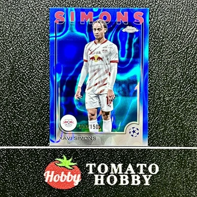 TOPPS CHROME UEFA 2024-25 XAVI SIMONS /150 BLUE LAVA REFRACTOR LEIPZIG - Image 1 of 2