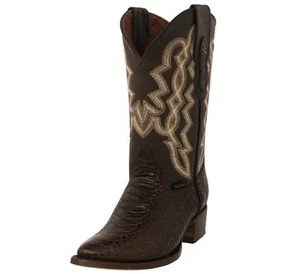 Herren Braun Rodeo Cowboystiefel Straußenfuß Bein Druck Leder Westernkleidung J Zehe - Bild 1 von 5