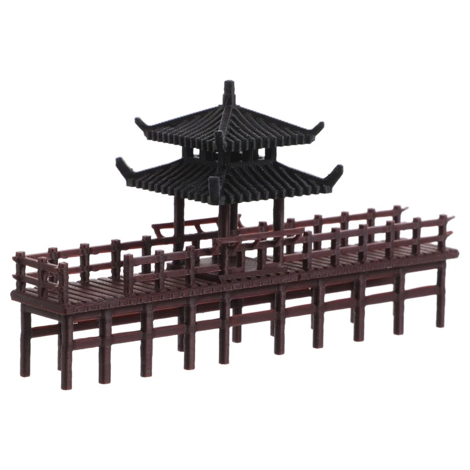  Bonsai Landscaping Ornaments Chinese Style Pavilion Bridge Model - image 1 of 4
