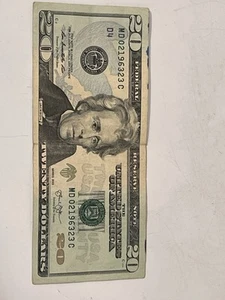 GEBURTSTAGSSCHEIN SERIENNUMMER 20 $ DOLLARSCHEIN 02196323 23. Februar 1963 - Bild 1 von 3