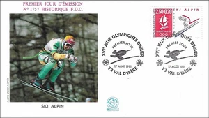 Winter Olympics Games Albertville France Downhill Alpine Ski France FDC 1991 - Picture 1 of 1