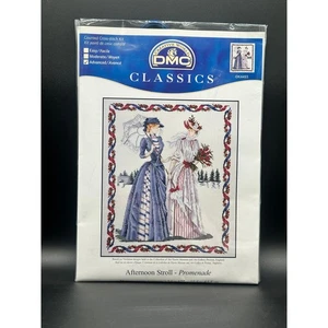 Vintage DMC Cross Stitch Kit Afternoon Stroll Victorian Women K4493 - Picture 1 of 5