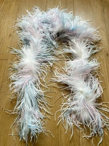 Hellblau Rosa Straußenfeder Boa Vintage Burlesque Showgirl - Bild 1 von 4