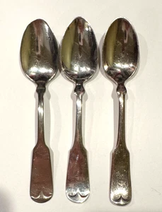 Vintage Silverplate Teaspoons Fiddle Thread Pattern Rogers Bro Reed Barton Black - Picture 1 of 5