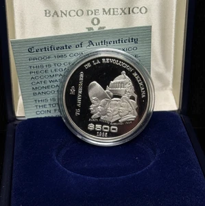 1985 Mexico 500 Pesos Proof Silver - Picture 1 of 3