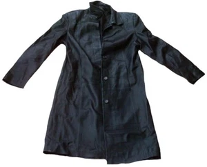 Marks & Spencer Fashion 93 Long Gothic Women Biker Leather Coat Jacket M 38 - Picture 1 of 1