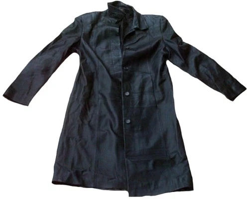 Marks & Spencer Fashion 93 Long Gothic Ladies Biker Leather Coat Jacket M 38 - Image 1 of 1