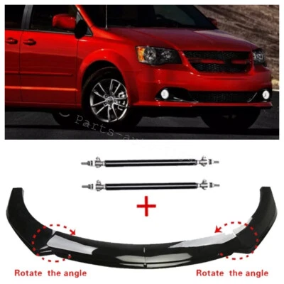 For Dodge Grand Caravan Front Bumper Spoiler Splitter Body Kits Lip+Strut Rods - Image 1 of 4
