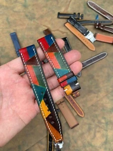 Genuine Cowhide Skin Leather Watch Strap Band 18 19 20 21 22 23 24 26mm - Picture 1 of 9